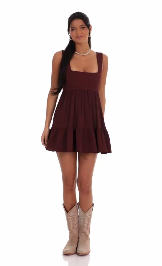 burgundy boucle dress Nobu | Burgundy Bandeau Maxi Dress With Halter-Collar