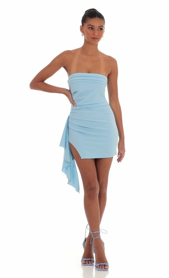 lucy in the sky ruched dress Ruched Bodycon Dress in Black