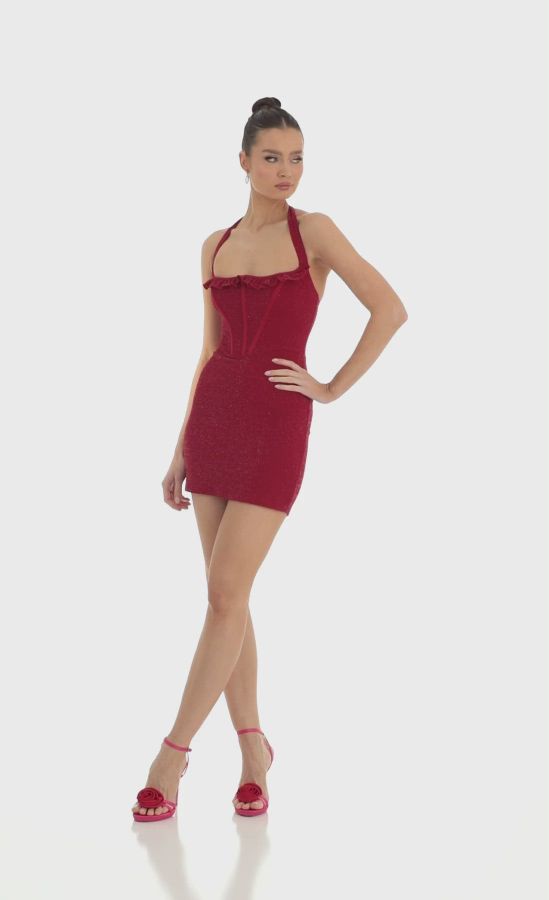 Corset Red Short Dress