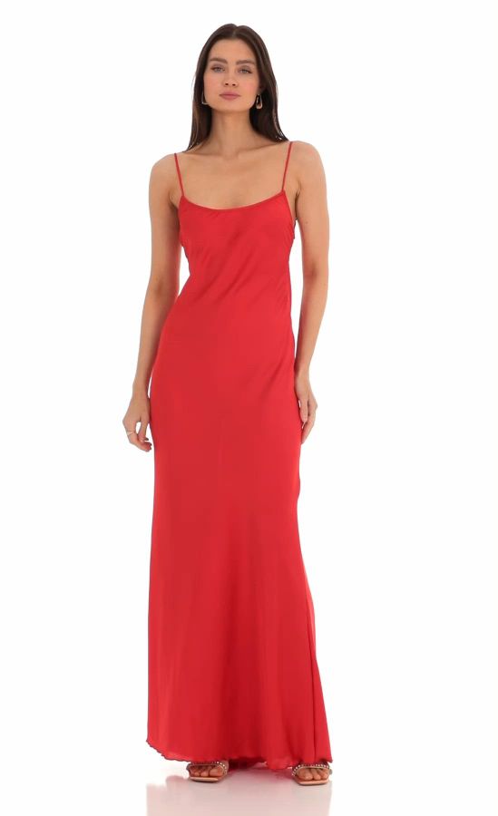 strapless open back dress Elegant Red Chiffon V-neck Slit Simple A-line Evening Bridesmaid Dress