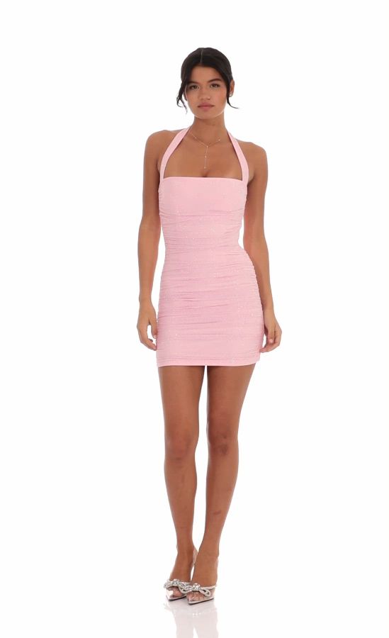 strapless open back dress Lucy in the Sky Sequin Strapless Corset Dress – Libby Story main image 0