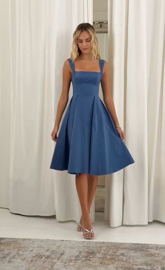 Search Results For Blue Square Neck Day dresses