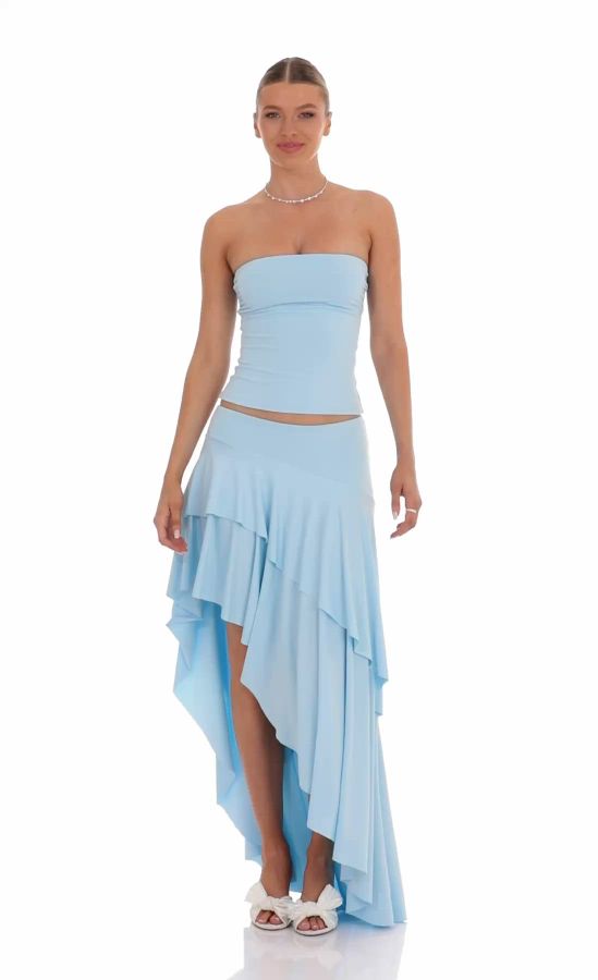 Ruffle Two Piece Set in Baby Blue | LUCY IN THE SKY