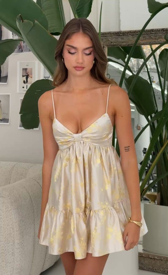 white christmas dresses Champagne Cruising Babydoll Dress – Impressions Online Boutique main image 1