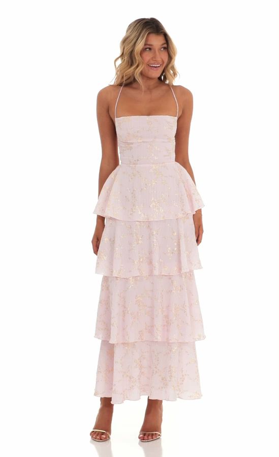 fitted lace wedding dress Kearny Ruffle Maxi Dress main image 0