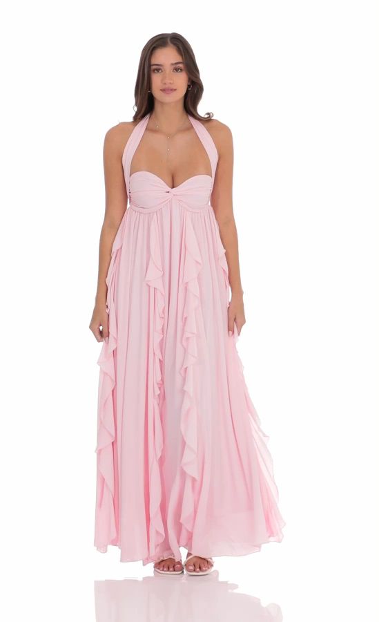 knee length dresses for ladies Everlee Bustier Tiered Maxi Dress • Shop American Threads Boutique main image 0