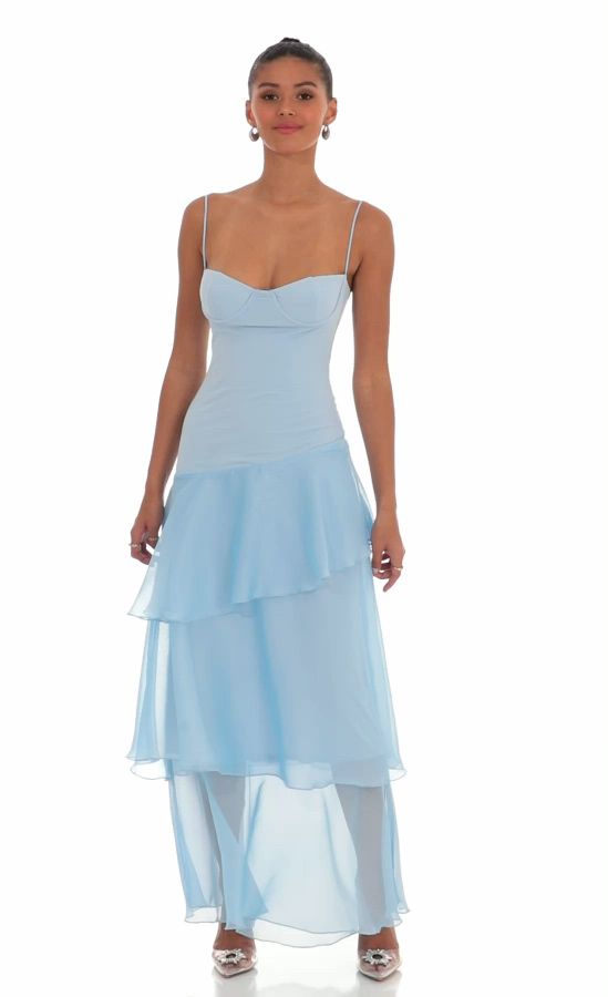 long white dress v neck Wedtrend Women V-Neck Long Chiffon Bridesmaid Dress with Slit Wedding Party  Dress – WEDTREND main image 0