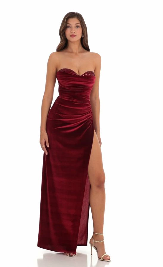 chinese dress ladies Love Lost Black Velvet Embellished Twist Maxi Dress – Club L London main image 1