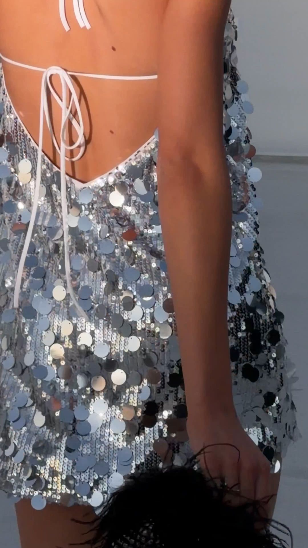silver circle dress Miss Circle Silver Sequin Weston sequin off the shoulder Dress size XS $ 189