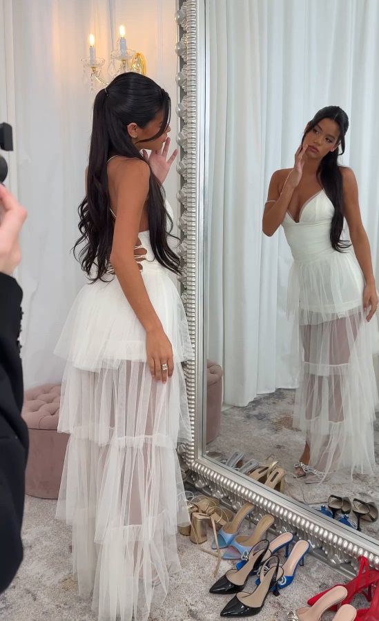 ワンピース RUBATI Tulle layered maxi dress ivory SLID9736_20IVORY-1_1200x1200.