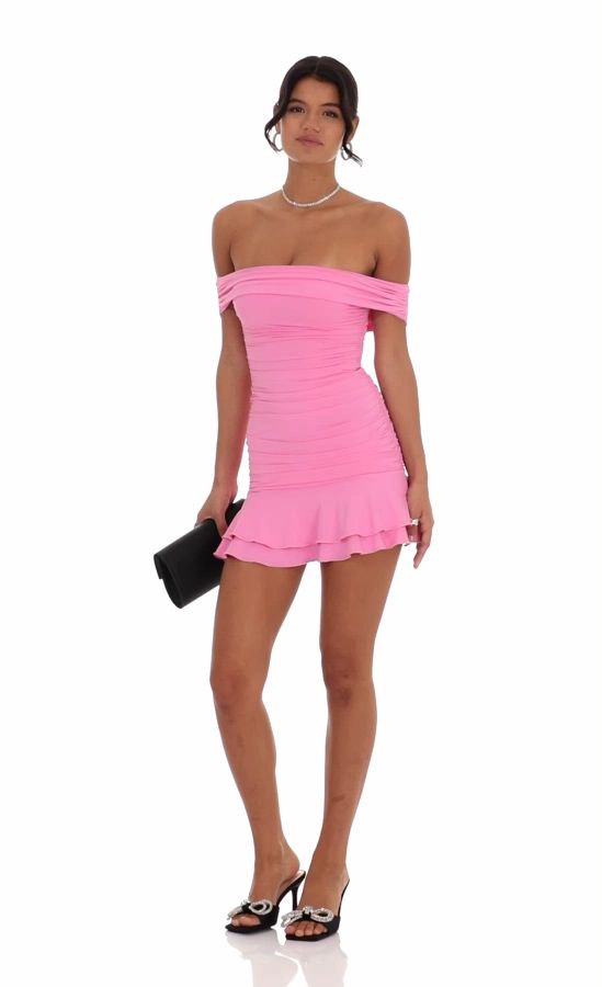 Search Results For Pink Off The Shoulder Mini Dresses