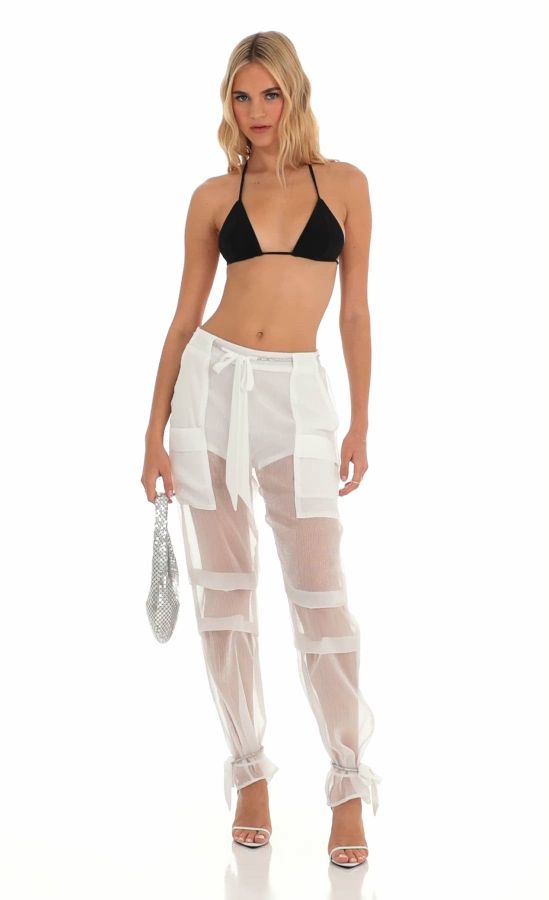 Rhinestone Pants in White | LUCY IN THE SKY